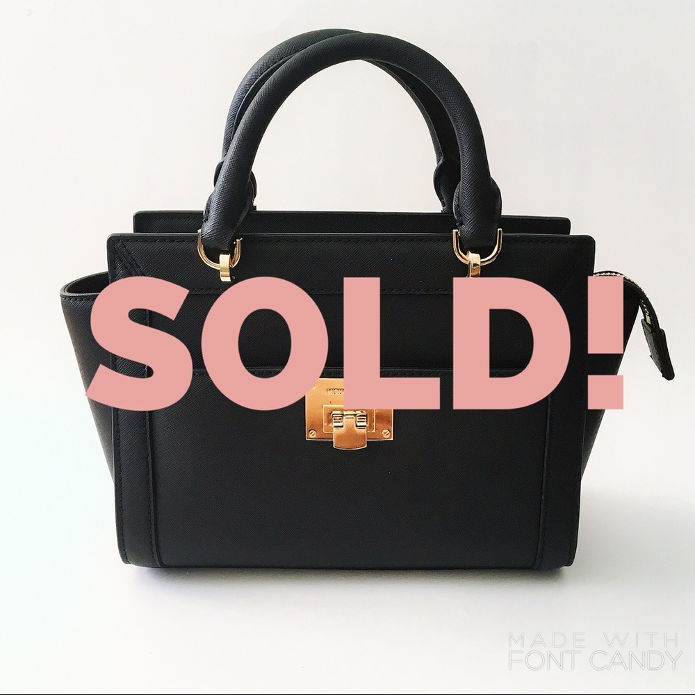 Michael Kors Small Black Leather Tina Satchel - Picture 1 of 5